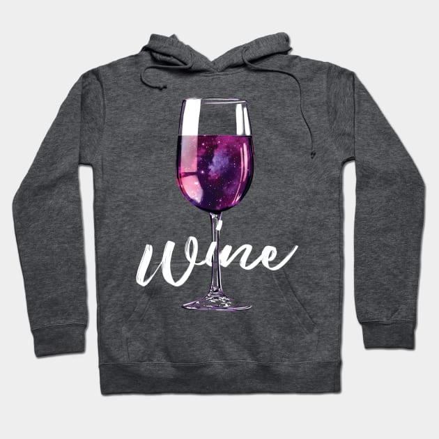 Wine Lover Galaxy in a Glass Hoodie by polliadesign